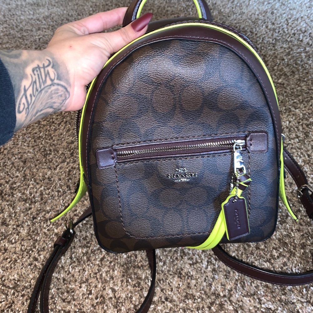Coach Mini Backpack Signature with Neon